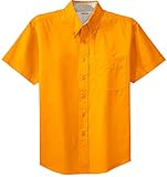 Joe's USA Herren Hemd, kurzärmelig, knitterfrei, pflegeleicht, in 32 Farben Größen XS-6XL - Gold - 3X-Groß