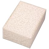 Geschenkpapier 3 Rollen, Motiv Brokat beige ornamentales Geschenkpapier in mattem weiß, auf Perlglanz crème veredeltem Fond. Für Geburtstag, Hochzeiten und festlichen Anlässen. Edel und hochwertig