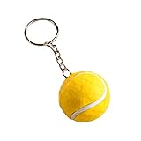 Qinlee Metall Schlüsselring Kreativ Tennis Ball Form Anhänger Schlüsselbund Einfach Schlüsselring Rucksack Mode Zubehör Schlüsselbund Mode Geschenk Schlüsselanhänger (Gelb)