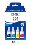 Epson C13T664640 Tinte (4) Cyan, Magenta, gelb, schwarz 280 ml 25.000 Seiten Flasche EcoTank 664