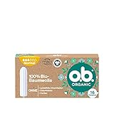 o.b. Tampon Organic Normal, aus 100% Bio Baumwolle, für mittlere bis stärkere Tage, für natürlichen Schutz, 16 Stück