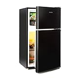 Klarstein Big Daddy - Kühlschrank mit Gefrierfach, Kühl Gefrierkombination, fridge leise, LED, 87-Liter: Kühlschrank mit 61-L und Gefrierschrank 26 L, schw