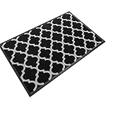 FCS Bathroom Robuster Fußabtreter Außen Innen, rutschfest Schmutzfangmatte für Haustür Waschbar, Pflegeleichte (Blanco : Black2, Size : 80x120cm)