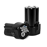Jialitt 2 Pack BL1013 3,0Ah Akku für Makita Ersatzakku 10,8V BL1014 Kompatibel mit 194550-6 194551-4 DF030D DF330D TD090D