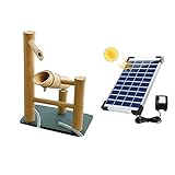 WYBF Wasserspiel Garten，solar gartenbrunnen，Bambus mit Pumpe Gartendekoration brunnen,60