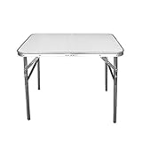 Wohaga Campingtisch klappbarer Alutisch 75x55x60cm mit Tragefunktion - Klapptisch Gartentisch Beistelltisch Falttisch Picknicktisch Aluminiumtisch faltbar und höhenverstellb