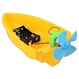 BJH STEM Toys Technologie Kleine Produktion Junge Hausgemachtes aerodynamisches Schnellboot Elektrisches Handbuch DIY Material Grundschule,Gelb,Einheitsgröß