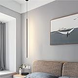 FJUAN Pendelleuchte Led Leuchtband 90cm Schlafzimmerbeleuchtung Dimmbare Deckenleuchte 3 Farbtemperaturen Höhenverstellbar Modernes Design Hängelampe Für Wohnzimmer Küche Kinderzimmer,Schw