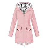 Pianshanzi Regenjacke Damen Atmungsaktiv Regenmantel mit Kapuze,Wasserdicht Windjacke Regenparka Leicht Große Größen Wanderjacke Funktionsjacke Outdoorjacken Sportjacken Übergangsjack
