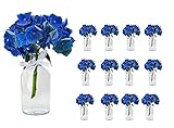 casavetro 12 x kleine Vasen Set New-Bost-100-Band inklusiver Glasfläschen Flasche Glas klar Deko Blumen-Vase Hochzeit (12 x 100 ml Schleife Weiss)