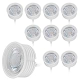 HCFEI 10x LED Modul flach GU10 Ersatz 230V 5 Watt Warmweiß 3000K Dimmbar Einbaustrahler Einbau-Spot 38°Abstrahlwinkel (10er)