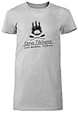 California Summer Camp Damen T-Shirt Kleid Lang Grau Rundhals Leichtes Lässiges Kurzarm Women's Grey Crew Neck Casual Short S