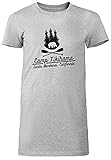 California Summer Camp Damen T-Shirt Kleid Lang Grau Rundhals Leichtes Lässiges Kurzarm Women's Grey Crew Neck Casual Short S