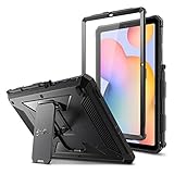 Fintie Hülle für Samsung Galaxy Tab S6 Lite - Ganzkörper-Rugged Hybrid Stand Schutzhülle mit eingebauter Schutzfolie für Samsung Tab S6 Lite 10.4 Zoll SM-P610/ P615 2020 Tablet, Schw