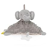 PomeloBaby Schnuffeltuch Minky Dots weich Schmusetuch Flauschiger Kuscheltier für Babys ab dem 1. Monat (Elefant Grau)
