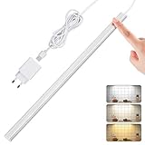 SOAIY Led dimmbar Unterbauleuchte 7W 650LM 40CM Touch Lichtleiste AUTO ON mit Memoryfunktion 3 Lichtfarben Kaltweiß/Warmweiß/Neutralweiß Küche Lampe Schrankleuchte 2m Zuleitung inkl. USB N