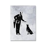 MEDASE Banksy Leinwand Wand Bilder Graffiti Street Girl Queen GemäLdedrucke Banksy Poster Abstrakter Hund Vogel Bild Wohnzimmer Dekor GemäLde 60x80cm Kein R