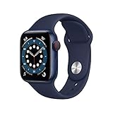 Apple Watch Series 6 (GPS + Cellular, 40 mm) Aluminiumgehäuse Blau, Sportarmband Dunk