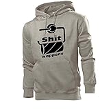 Generisch Shit Happens - Leere Klopapierrolle Männer Hoodie Sweatshirt Grau 3XL - shirt84