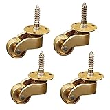 QWNDTIE klein transportrollen,Lenkrollen Transportrollen Möbelrollen Aus Massivem Messing, 22mm Rollen, Klavierrollen, Kleine Mini-Rollen Für Möbel, Geräte&Ausrüstung.(Size:22mm/0.9in)