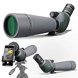 Gosky ED Spektiv mit Doppelter Fokussierung 20-60x 80mm mit Smartphone-Adapter, Spektive mit Extra Geringer Streuung, Perfekt für die Vogelbeobachtung Zielschießen Jagd W