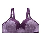 ROMIDA Damen Spitzen BH Ohne Buegel Bustier Dünn Front Closure Bralette Push Up BH Lace Bra mit Abnehmbare Gepolstert tägliches BH ohne Bügel Bügelloser BH