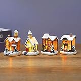 Weihnachtsdorf Mit Beleuchtung Weihnachtsdorf Winterdorf Weihnachtsstadt Mit LED Beleuchtung Fenster Deko Weihnachten Weihnachtsdeko Amerikanisch Lichterkette Weihnachten Basteln Batteriebetrieb