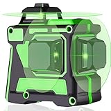 Kreuzlinienlaser Gruen Linienlaser 12Line Laser - 3D 3x360 Grad Selbstnivellierend Nivelliergeraet Professional Level Kreuzlaser Baulaser Laserwasserwaage N