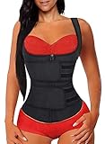HIKARO Damen Taillentrainer Trimmer Sauna Schweißgürtel Neopren Gewichtsverlust Body Shaper Tummy Control Cincher Schwarz Plus S