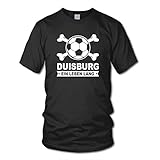 shirtloge - Duisburg - EIN Leben Lang - Fan T-Shirt - Schwarz - Größe XXL