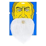 Oblique Unique® Falscher unechter Bart für Fasching Karneval Party Weihnachtsmann Elf Alter Mann Kostüm mit Gummiband Vollbart Weiß