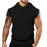 Julhold Herren T-Shirt Pullover Kleidung Button Down Dress Shirt Freizeit Arbeit Sport Tank Top Business Activewear (Schwarz, L)