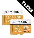 2 x Samsung Speicher Evo 32 GB Micro SDHC Card 95 MB/s UHS-I U1 Class 10 mit Adapter (Multipack von 2 Karten und Adapter)