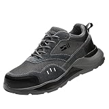 Quiteyan Sicherheitsschuhe Herren S3 Arbeitsschuhe,Leicht mit Stahlkappe Schutzschuhe Sportlich Atmungsaktiv Schuhe Anti-Smashing Anti-Piercing,Grey▁43
