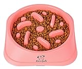 Decyam Anti Schling Napf Hund Hundenapf Langsame Fütterung Langsam Fressen Slow Feeder Dog Bowl (Pink, Medium)