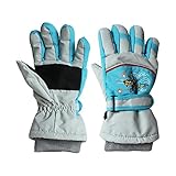 TIMIYUYU Ski Handschuhe Thermohandschuhe Winter Skihandschuh für Kinder Skihandschuhe Fäustlinge wasserdicht und Winddicht, Schnee-Fausthandschuhe Atmungsak