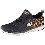 Skechers 13476/BKGD Flex Appeal 3.0-Leopard Path Damen Sneaker schwarz/Gold, Größe:36, Farbe:Schw