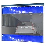 LSXIAO Transparent Vorhang Panels, PVC-Plane Wasserdicht Wetterfest Flammhemmend Mit Metallhaken Für Veranden, Terrasse, Carport Kann Angepasst Werden (Color : Clear Blue, Size : 3.8x2.5m)