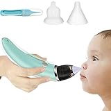 Baby Nasensauger - OLT-EU Elektrisch Baby Nasenreiniger und Ohrenschmalz-Entferner 5 einstellbaren Saugstufen mit 2 Größen Silikon Tipps Tragbar Nasensauger für Neugeborene, Kleinkinder (Grün)