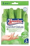 Spontex Comfort Deluxe, Premium-Haushaltshandschuhe mit weichem Textilinnenfutter, 40 °C waschbar, Größe L, 1