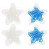 HEMOTON 4 Stücke Kühlpads Stern Gel Gelpad Lippenpads Gesichte Lippen Schlafpad Kühlend Augenmaske Kühlpad Wärmepack Kälte-& Wärmetherapie für Tränensäcke Migräne Kopfschmerzen blau weiß