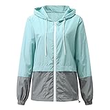 Zilosconcy Windbreaker Damen Wasserdicht Fahrrad Regenjacke Atmungsaktiv mit Kapuze Faltbar Jacke Winddicht Regenmantel Softshelljacke Grosse Grössen Sportjacke Atmungsaktiv Wandern Übergangsjack