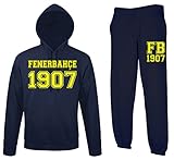 TRVPPY Herren 2er Set Kapuzenpullover + Jogginghose Fenerbahce Istanbul, Navyblau, L