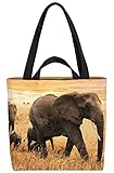 VOID Elefanten Steppe Afrika Tasche 33x33x14cm,15l Einkaufs-Beutel Shopper Einkaufs-Tasche Bag
