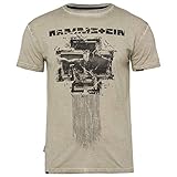 Rammstein Herren T-Shirt Broken Logo Sand Offizielles Band Merchandise Fan Shirt schwarz mit mehrfarbigem Front Print (L)