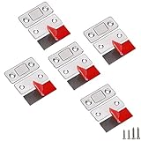 Türmagnet, 5/10 Stück Tür Magnete für Schranktüren, Ultra Dünn Tür Magnetverschluss Magnetische Türverschluss Selbstklebend,Türmagnet Stark Magnetschnapper Magnetschloss Edelstahl mit Schraub