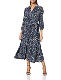 TOM TAILOR Damen Maxi Kleid, Mehrfarbig (27873 - Blue Apricot Paisley Design), 40