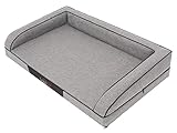 Hundebett Katzenbett Haustierbett Hundeliege Ruheplatz Hundekissen Bett Sofa Hundematratze Tierbett Hundesofa Matratze, Hell grau, L - 80 x 50