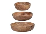 Kitchen Craft Creative Tops Naturals Lebensmittelechte, dekorative Servierschüsseln aus Holz (3er-Set), B