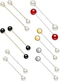 12 Pieces Sweater Shawl Clip Double Faux Pearl Brooches Safety Pins for Women 12 Stück Pullover Schal Clip Doppel Faux Perlen Broschen Sicherheit Nadeln für F